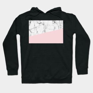 Real White Marble Half Powder Blush Pink Hoodie